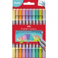 Faber-Castell: Filzstift-Set 10-teilig, beidseitig in Pastellfarben