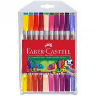 Faber-Castell: Filzstift-Set 20-teilig, beidseitig