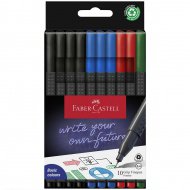 Faber-Castell: GRIP Fineliner mit 0,4mm Spitze, 4 verschiedene Farben, 10er-Set