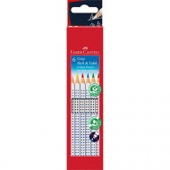 Faber-Castell: Grip Buntstift-Set für dunkle Oberflächen, 6 Stück