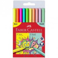 Faber-Castell: Grip Neon und Pastell Filzstift Set 5+5 Stück