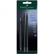 Faber-Castell: Poly Ball schwarzes 3er-Kugelschreiberset mit Bleistift