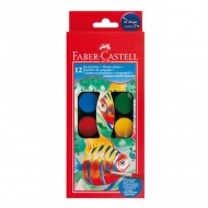 Faber-Castell: Wasserfarben 12er-Set mit 24mm Scheiben