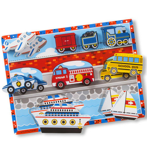 Fahrzeug-Dickholz-Formpuzzle mit 9 Teilen - Melissa &amp; Doug