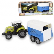 Farm Truck: Pferdetransporter Traktor mit Anhänger, Licht und Sound 23cm