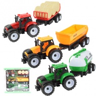 Farmer Truck: Dreiteiliges Bauernhof-Traktor-Set mit Anhänger 28cm