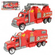 Feuerwehrwagen: Schwungrad-Feuerwehr-LKW in zwei Varianten 26cm