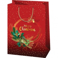 Frohe Weihnachten rote große Geschenktasche 24x35x9cm