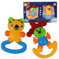 Fröhlicher Clown Baby Rassel und Beißring 2er-Set