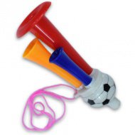 Fußball-Halskette mit Trompete und dreifachem Hupen, 13 cm