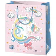 Geschenktasche im Riesenformat mit Einhornmuster 33x15x44,5cm