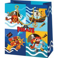 Geschenktasche im Riesenformat mit Piratenmuster 40x56x20cm