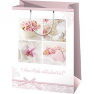 Geschenktasche in Übergröße mit Hochzeitsmuster und Aufschrift 33x15x44cm