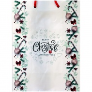 Geschenktasche mit Merry Christmas Muster 17,5x22,5x9,5cm