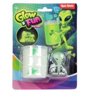 Glown Fun Schleim Alien: Leuchtender Schleim in einem Ölfass mit Alien-Figur