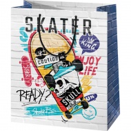 Große Geschenktasche für Skateboarder 27x14x33cm