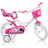 Hello Kitty rosa-weiße Kinderfahrrad in Größe 14 - Dino Bikes Fahrrad