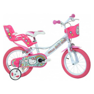 Hello Kitty rosa-weiße Kinderfahrrad in Größe 16 - Dino Bikes Fahrrad