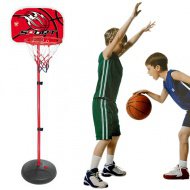 Höhenverstellbarer Basketballkorb mit Ständer und Ball 120-150 cm