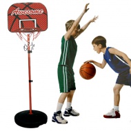 Höhenverstellbarer Basketballkorb mit Ständer und Ball 120-60cm