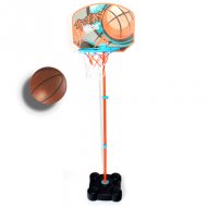 Höhenverstellbarer Basketballkorb mit Ständer und Ball 141-109 cm