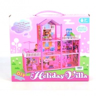 Holiday Villa baue dein eigenes rosa Puppenhaus Spielset