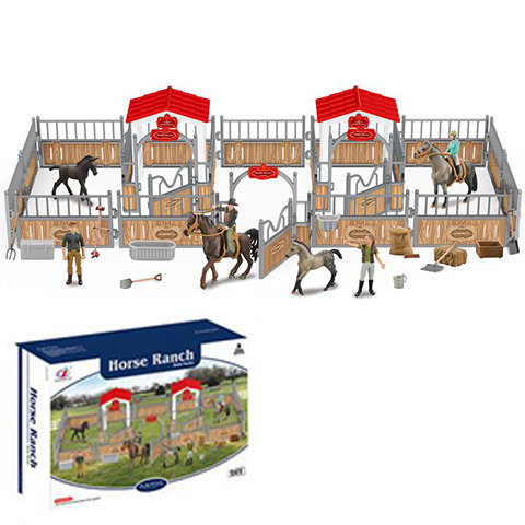 Horse Ranch Premium Reitstall Starterset mit Figuren, Koppel und Zubehör