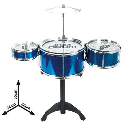 Jazz Drum Ständer 4-teiliges blaues Schlagzeug-Spielset