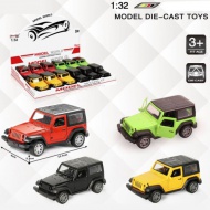 Jeep Wrangler zurückziehbares Metallautomodell in mehreren Varianten 1/32