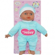 Jelley Puppe im blau gestreiften Kleid 25cm