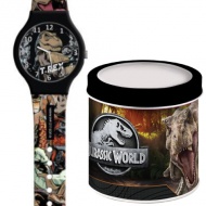 Jurassic World Analog-Armbanduhr in Metall-Geschenkbox