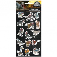 Jurassic World Dinosaurier 3D Puffy Sticker Set auf einem 10x22cm Bogen