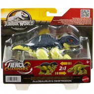 Jurassic World: Fierce Changers - Allosaurus &amp; Dimetrodon verwandelbare Dinosaurier-Spielfigur - Mattel