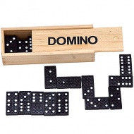 Klassisches Domino in Holzkiste