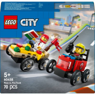 LEGO® City: Pizzawagen vs. Feuerwehrauto, Rennwagen-Set (60458)