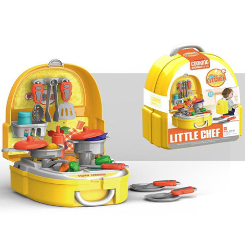 Little Chef Miniküche-Set in einem tragbaren Rucksack, 26-teiliges Set