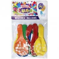 Luna: Feuerwerksmuster bunte Luftballons 8er-Set