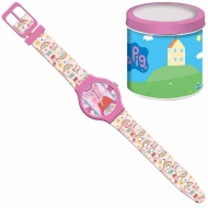 Luna: Peppa Wutz analoge Armbanduhr in einer Metallgeschenkbox