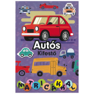 Malbuch für Autos mit Aufklebern 16+2 Seiten