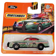 Matchbox: Ford Police Interceptor mit Flammenmuster 1/64 Modellauto - Mattel