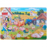 Maxi-Puzzle mit Bauernhoftieren - D-Toys