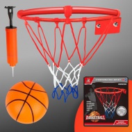 Metall-Basketballkorb-Set mit farbigem Netz, Ball und Pumpe, 22 cm