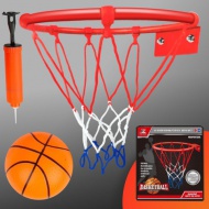 Metall-Basketballkorb-Set mit farbigem Netz, Ball und Pumpe, 24 cm