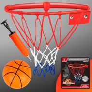 Metall-Basketballkorb-Set mit farbigem Netz, Ball und Pumpe, 26 cm