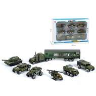 Militärfahrzeug-Set mit LKW, 7-teiliges Set