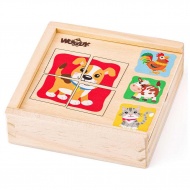 Mini-Tierpuzzle aus Holz in einer Box - Woodyland