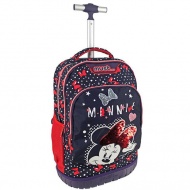 Minnie Maus rollender, dreifach unterteilter Schulranzen, Rucksack