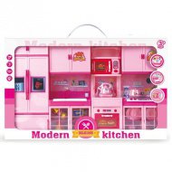 Modern Kitchen pink Küchenset mit Zubehör, Licht und Sound