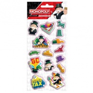 Monopoly 3D Puffy Sticker Set auf einem 10x22cm Bogen