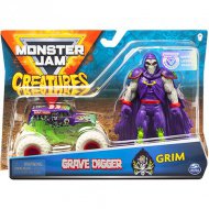 Monster Jam: Grave Digger Spielzeugauto und Grim Figur - Spin Master